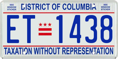 DC license plate ET1438