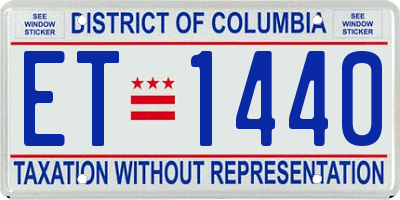 DC license plate ET1440