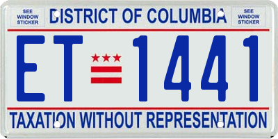 DC license plate ET1441