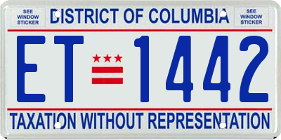 DC license plate ET1442
