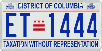 DC license plate ET1444