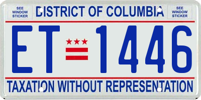 DC license plate ET1446