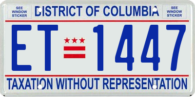 DC license plate ET1447