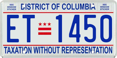 DC license plate ET1450