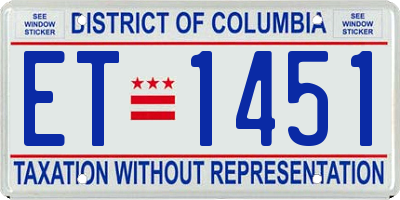 DC license plate ET1451
