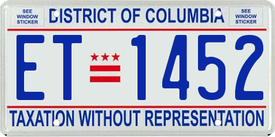 DC license plate ET1452