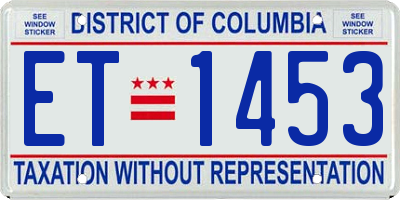DC license plate ET1453