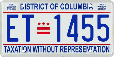 DC license plate ET1455