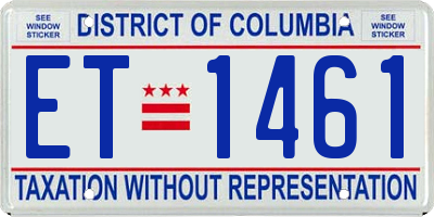 DC license plate ET1461