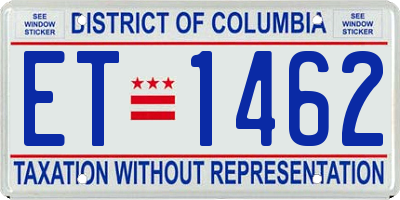 DC license plate ET1462