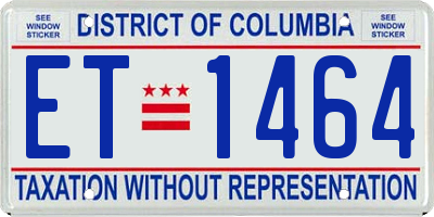 DC license plate ET1464