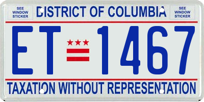 DC license plate ET1467