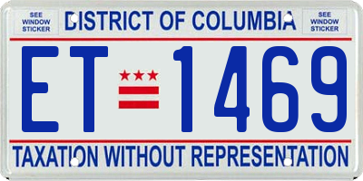 DC license plate ET1469