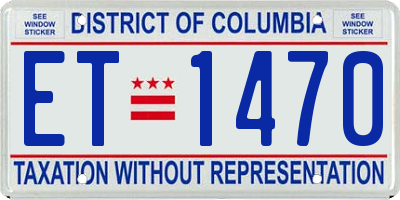 DC license plate ET1470