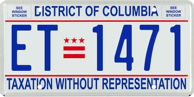 DC license plate ET1471