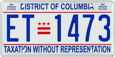 DC license plate ET1473