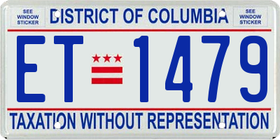 DC license plate ET1479