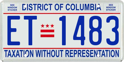 DC license plate ET1483