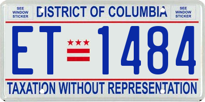DC license plate ET1484