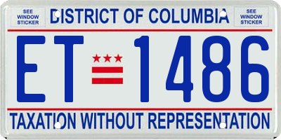 DC license plate ET1486