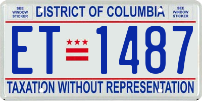 DC license plate ET1487