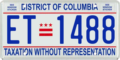 DC license plate ET1488