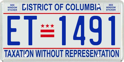 DC license plate ET1491