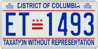 DC license plate ET1493