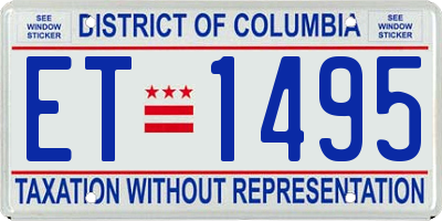 DC license plate ET1495