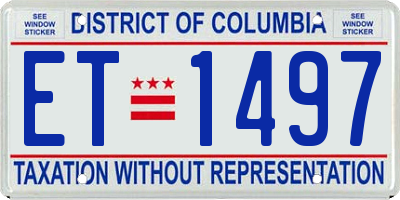 DC license plate ET1497
