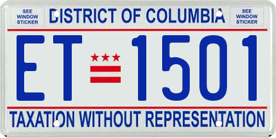 DC license plate ET1501