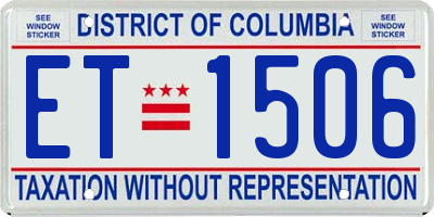 DC license plate ET1506