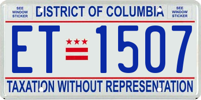 DC license plate ET1507