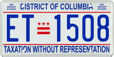 DC license plate ET1508
