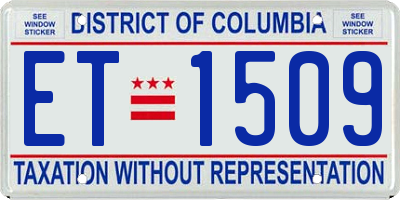 DC license plate ET1509