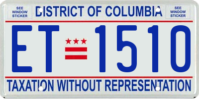 DC license plate ET1510
