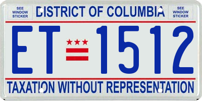 DC license plate ET1512