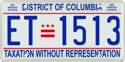DC license plate ET1513
