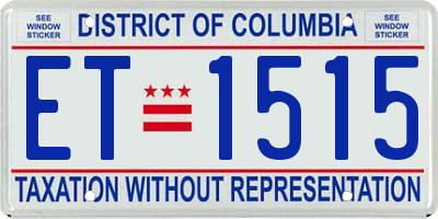 DC license plate ET1515