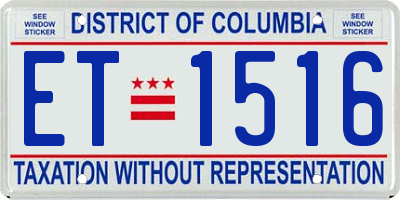 DC license plate ET1516