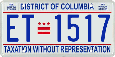 DC license plate ET1517