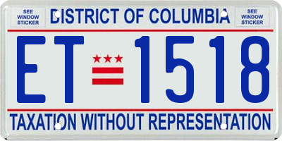 DC license plate ET1518