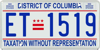 DC license plate ET1519