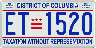 DC license plate ET1520