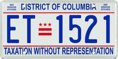 DC license plate ET1521