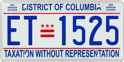 DC license plate ET1525