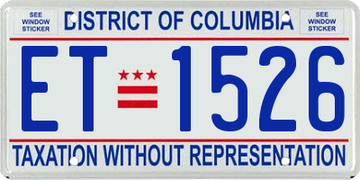 DC license plate ET1526