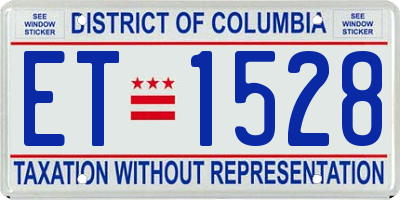 DC license plate ET1528