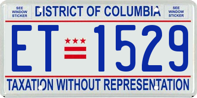 DC license plate ET1529