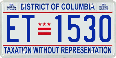 DC license plate ET1530